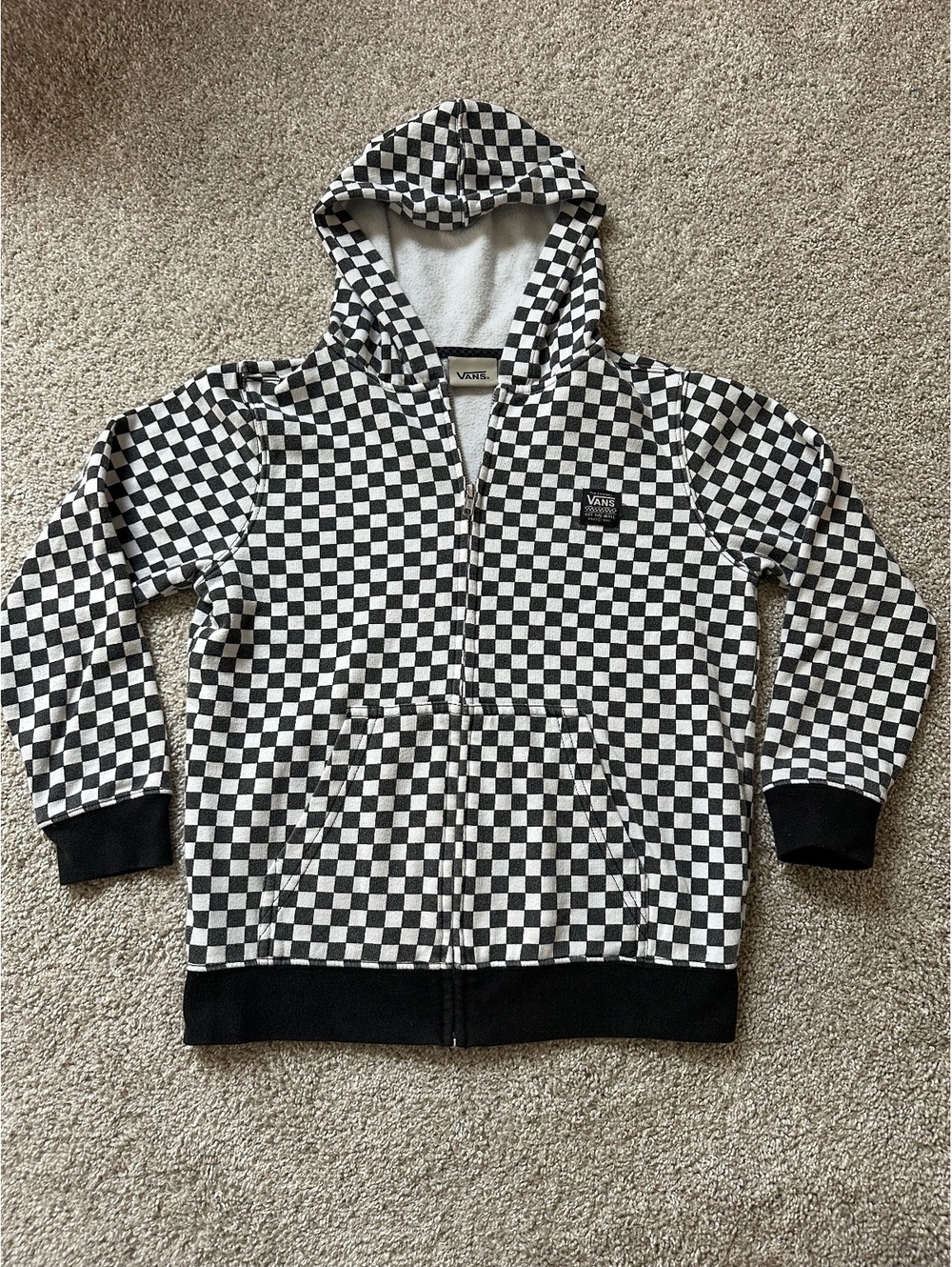 Kids Vans checkerboard zip hoodie